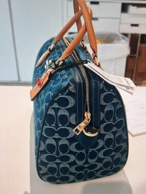 Coach Rowan Satchel Bag In Signature Denim Canvas NWT CY699